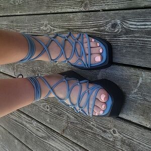 Free People Georgie wrap wedge sandal